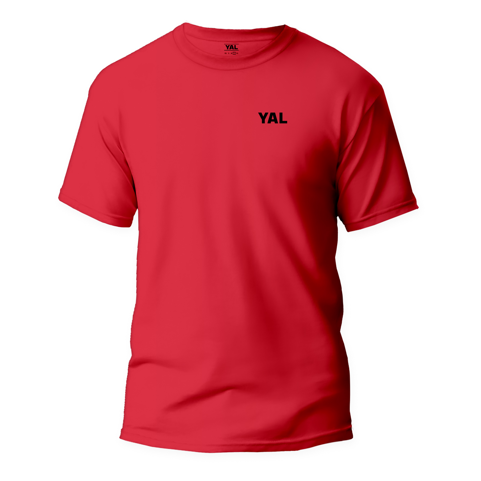 yal red tshirt تیشرت بیسیک با نوشته یَل کوچک - قرمز - تصویر 1